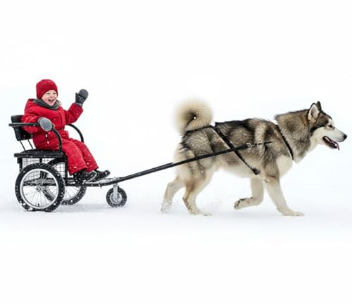 Hundewagen Bis 60 Kg zum Ziehen von Hunden Kinderwagen mit Sitz & Sicherheitsgurt Haustiere Buggy Haustier Hundeanhänger für Große und Kleine Hunde Faltbares Dreirad (Size:110-132 lbs)