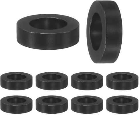 M METERXITY 100 Piezas Arandelas De Nylon 4.2mm DI 7mm De 2mm Negro | Longitud, Separadores Redondos De Plástico, Arandelas Distanciadores No Roscados, M4/Pernos/Tomas