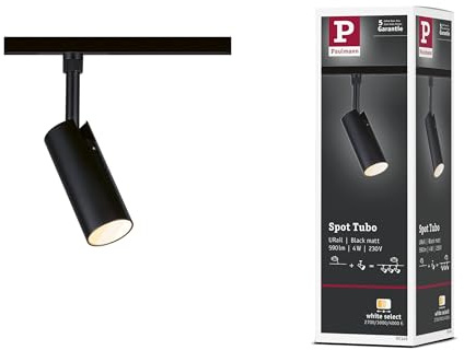 Paulmann URail Schienenspot Tubo Einzelspot 200lm 4W 2700-4000K 230V Schwarz matt 93145