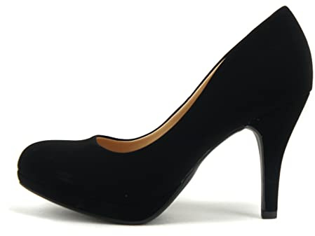CITYCLASSIFIED #Jack Women's Classic Dress Pump w Extra Cushioned in Sole, Round Toe & Platform (Black Nubuck, 8)