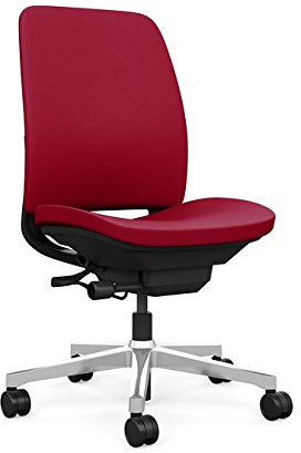 Steelcase Amia Task Chair: Black Frame/Polished Aluminum Base - Armless - Hard Floor Casters