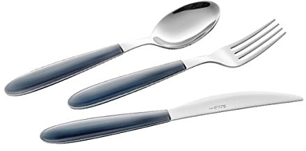 EME Posateria Made In Italy - Servizio 24 Posate Tavola Vero 6 Persone Acciaio 18/C Moderne Colorate, Colore Manico: Verde Trasparente 37