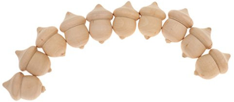 Gazechimp 30 Pedazos Bellotas de Madera Inacabada de Waldorf Adornos de Fuentes de Boda de Novedad