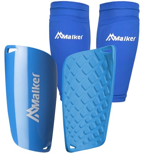 Malker Schienbeinschoner Fußball Set für Erwachsene und Jugend Kinder mit Socken Shin Guard und Leggings Kunststoff Tasche Fußball Ausrüstung Vermeidung von Verletzungen