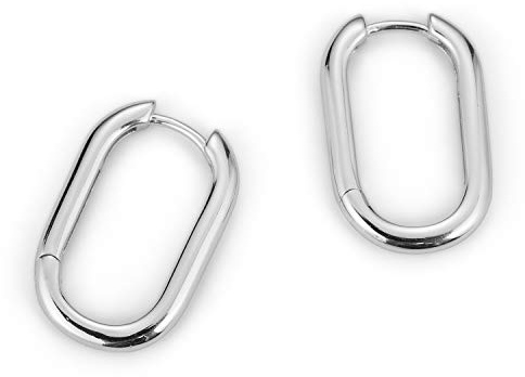 ✦Muttertagsgeschenk✦ Lotus Fun S925 Sterling Silber Ohrringe Minimalistisch Geometrisch Elliptisch Ohrringe Natürlicher Kreativ Beliebt Handgemachter Einzigartiger Geschenke für Frauen. (Silber)