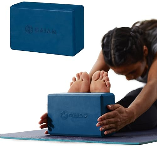 Gaiam Yoga Block - Supportive Latex-Free Eva Foam - Soft Non-Slip Surface with Beveled Edges for Yoga, Pilates, Meditation - Yoga Accessories for Stability, Balance, Deepen Stretches