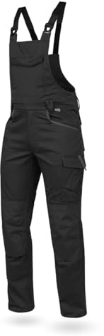 WÜRTH MODYF Arbeitslatzhose Stretch X - professionelle Arbeitshose für Herren - Latzhose mit Reißverschluss - in der Größe 50 in Schwarz