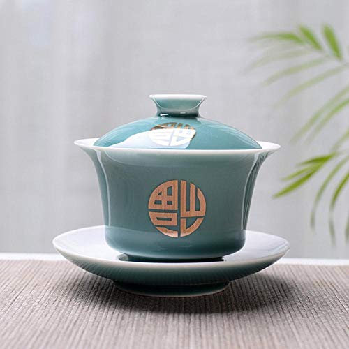 HKFG 150 Ml di tè Kungfu Set da tè Zuppiera Cinese Kung Fu Flower Gaiwan Kettle Teapot , 03