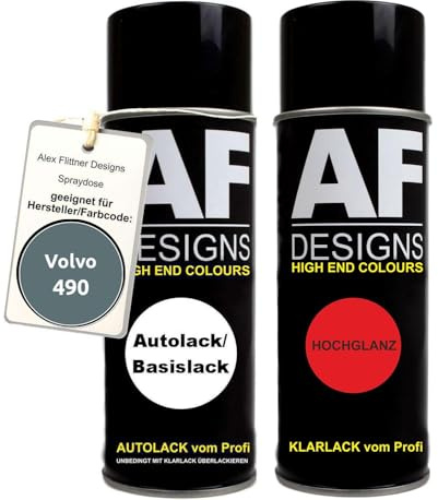 Alex Flittner Designs Autolack Spraydose für Volvo 490 Chameleon Blue Metallic Basislack Klarlack Sprühdose 400ml