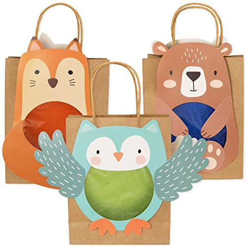 Papierdrachen 3 Laternen zum Selber Basteln - Henkeltüten mit Transparentpapier und Stanzteilen - Fuchs, Eule & Bär - für Mädchen und Jungen - Ideal für Kindergartenkinder