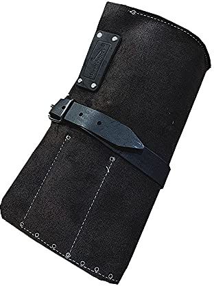 WorkGearUK Deluxe Dark Brown Leather 9 Pocket Chisel Roll WG-PX59