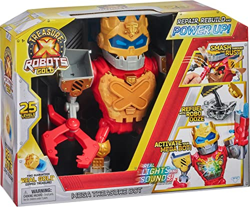 TREASURE X Robots Gold - Méga Robot Trésor avec Lumières et Sons Réels. Répare, Assemble et Active-Le 25 Niveaux d’Aventure, Découvre Le Trésor avec de l’Or VÉRITABLE Garanti