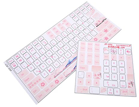 Ashata autocollants universels claviers anglais rose et blanc 84-108 touches PC/ordinateur/ordinateur portable
