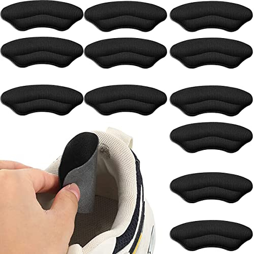 6 Pairs Heel Grips Shoes Too Big Sponge Heel Cushion Pads with Strong Sticky Backing Heel Blister Protectors Self-Adhesive Heel Filler Inserts Black Soft Heel Pads for Men Women Ladies and Kids Shoes