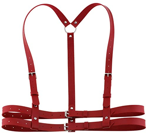 eYLun Harnais en cuir pour femme Punk Ceinture de taille réglable gothique