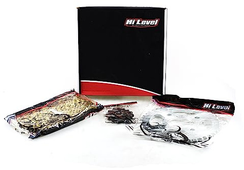 Hi Level motorcycle Chain & Sprocket Kit compatible with/replacement for Honda CBR125 2011, 2012, 2013, 2014, 2015, 2016, 2017 44/15 + 428H-128L Gold
