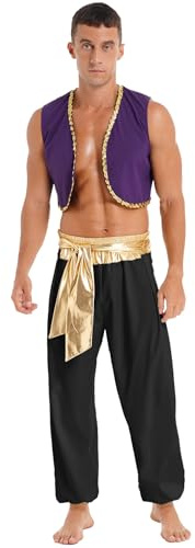 Freebily Erwachsene Herren Araber Prinz Kostüm Fasching Mottoparty Nachtclub Cosplay Verkleidung