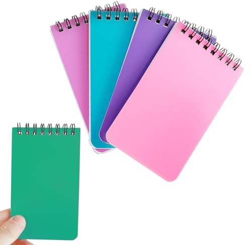 Abeillo 6 Stück Klein A7 Notizblock,360 Blatt Mini Spule Notizblock,Tragbares Pocket Notizbuch,Bunte A7 Mini-Notizblock für Büro, Schule, Zuhause(12.8×7.6cm)