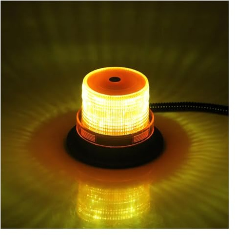 REDLEO Blu Ambra 12V/24V Magnetico Montato Veicolo Auto LED Strobe Avvertimento Luce Polizia Lampeggiante Luci Led Luci di Emergenza faro (Color : Amber)