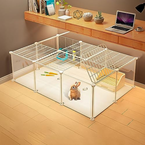 Kaninchenkäfig, Katzenkäfige drinnen mit Tür, Haustier-Laufstall, DIY Kleiner Hundekäfig, Kleintierkäfige, Haustierzaun für Welpen, Kaninchen, Kätzchen, Hamster, Meerschweinchen, Schildkröte