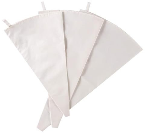Pastry Bags Set, 3 Pack of Reusable Cake Decorating Cloth Piping Icing Cupcake Bags in 3 Sizes -10 inch+12 inch+14 inch (White)