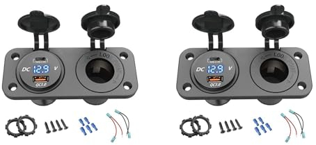 Goorvoucs 2X 12-V-USB-Typ-C- und QC3.0-Auto-USB-Anschluss, Steckdose, Ladebuchse, Ladeanschluss für Auto, Marine, Boot, USB-Autosteckdose