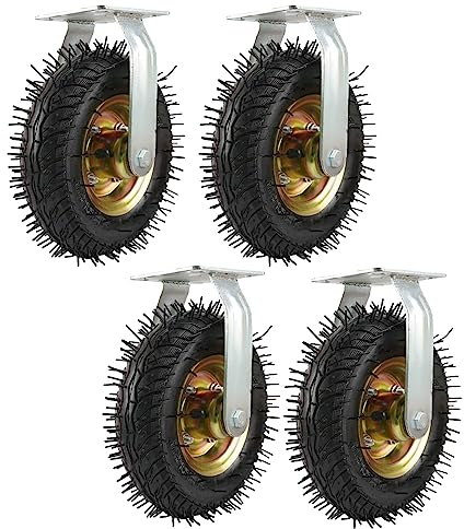 Caster wheels, 4er-Set Schwerlast-Lenkrollen, Industrie-Lenkrolle, Transportrolle mit Schrauben, Stoßdämpfung, Tragkraft 900 lb, pneumatisches Lenkrad, for Möbel(Fixed,150mm/6in)