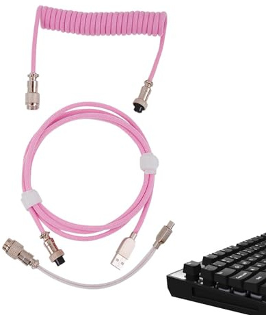 Tangentbord datakabel, USB C-kabel lindad för tangentbord, flexibel upprullad tangentbordskabel - lindad kabel för mekaniskt tangentbord, datortangentbordskabel, tangentbordskabel e