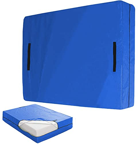 Housse de matelas imperméable réutilisable pour le déménagement et le rangement, taille complète, bleu, 196 x 145 x 38 cm, bâche durable pour protéger votre matelas pendant le transport et le stockage