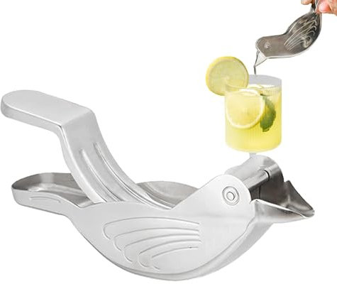 Exprimidor de limones de pájaro, exprimidor de limones de limón, extrusión de rodajas de limón de animales, exprimidor de limón duro portátil, de acero inoxidable, para picnic, bar, uso doméstico