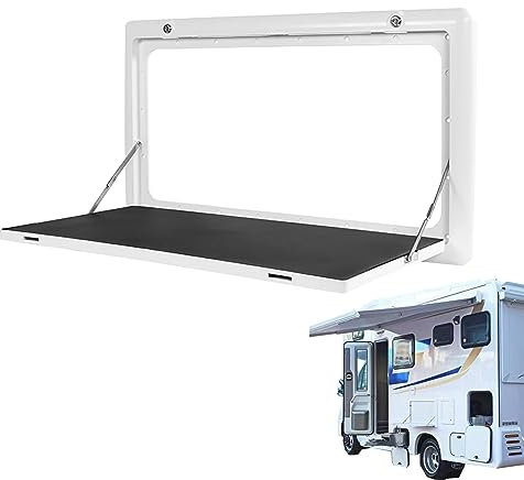 Generisch RV-Klapptisch, an der Wand montierter Klappschreibtisch zum Sparen Kleiner Räume, RV-Klapp-Picknicktisch, mit abschließbarem Tisch für Wohnwagen und Wohnmobile (Farbe: Weiß A)