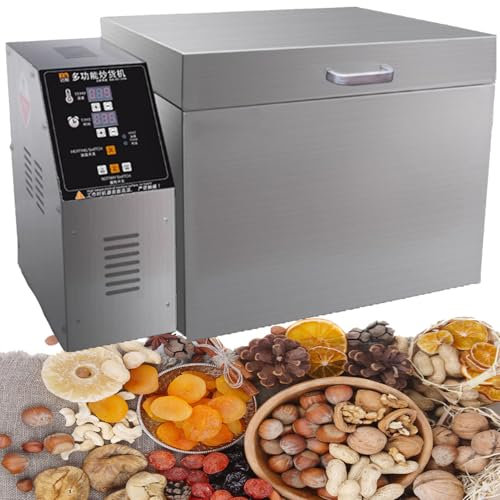 YANGYMM Tostadora EléCtrica de Nueces, Tostadora de Café de 1800 W, Tostadora EléCtrica de Acero Inoxidable para Nueces, Tostadora, Temperatura Ajustable de 0 A 350 ℃