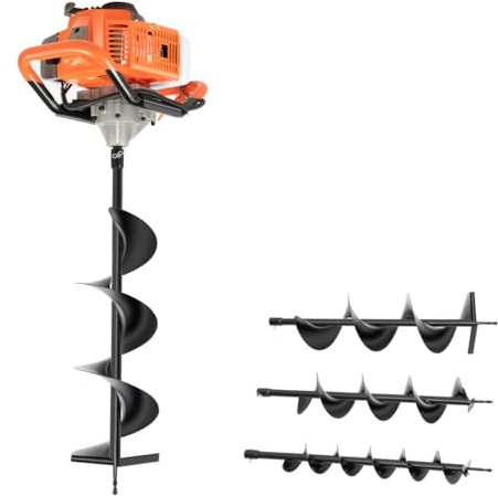 Chynalys 71CC Auger Post Hole Digger 2 Stroke Fence Post Digger with 3 Drill Bits Diameter 46 8, Post Hole Digging Machine for Sandy Soil, Forests, Farmland, Clay, and Many Other Lawn Applications