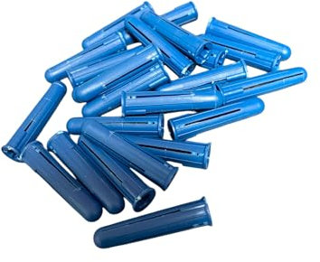 Blue 10mm Masonry Fixing Plugs for Stone, Brick or Concrete - 25 Pack