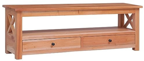 ShGaxin TV-Schrank 120 x 30 x 40 cm Massivholz Mahagoni, TV Lowboard, Fernsehschrank, Fernsehtisch, Fernseher Schrank, TV Sideboard, TV Board, TV Cabinet, TV Bank, TV Kommode