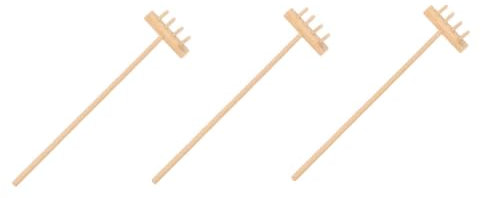 FELTECHELECTR Mini Zen Garden Tools Rake Set for Desktop Sand Raking Meditation, 14cm Mini Zen Rake Accessories Kit with Four Tines for Office and Home Relaxation, 3 Pieces