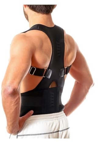 Cinturón De Apoyo para Toda La Espalda Corrector De Postura De Apoyo Lumbar De Soporte Dorsal Magnético Corrector De Espalda Ajustable para Evitar Jorobados(XXL)