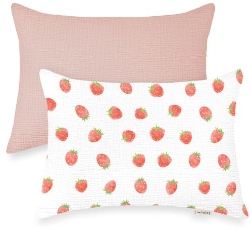 Wimist Kleinkind-Kissenbezüge für 33 x 45,7 cm, Musselin, für kleine Kleinkinder, Babys, Kinder, Reise-Kissenbezüge für Jungen und Mädchen, mit Hotelverschluss, 2 Stück