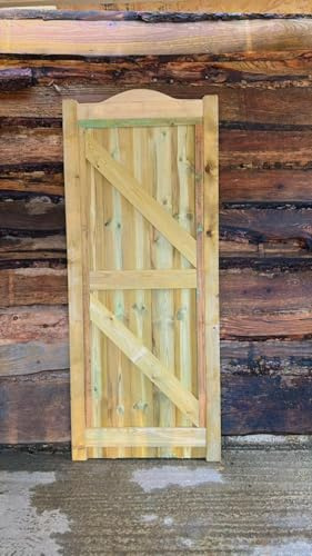 Wooden TVG Dome Garden Gate Pedestrian Gate Wooden Pressure Treated-5 FT (150cm High x 90cm Wide x 5cm Deep)