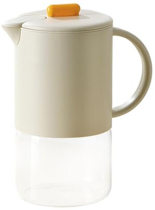 Glass Juice Pitcher, Heat Resistant Tea Pitcher, 9.06inch Airtight Beverage Dispenser, Easy Clean Design, 1500ml Capacity, Ideal for Iced Drinks, Fridge Storage