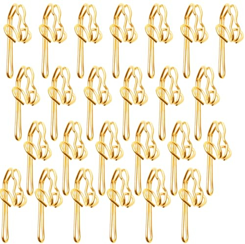 100PCS Brass Curtain Hooks – Metal Pin-On Drapery Hooks for Window Curtains, Pleated Drapes & DIY Home Decor, Rust-Resistant & Durable Curtain Hanging Accessories