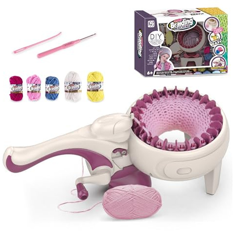 UUE Strickmaschine, 24 Nadeln Strickmaschine, DIY-Kit für Kinder, Knitting Machine, Dualmodus Rundstrickmaschine für Socke, Mütze und Schal
