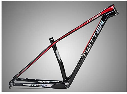 HSIRYAOHD 27,5er 29er Mountainbike-Rahmen 38,1 cm/43,2 cm/48,3 cm/48,3 cm XC Hardtail-Fahrrad, Kohlefaserrahmen, QR 135 mm, Scheibenbremsrahmen, Innenführung (Farbe: Schwarz B, Größe: 73,5 x 48,3 cm)