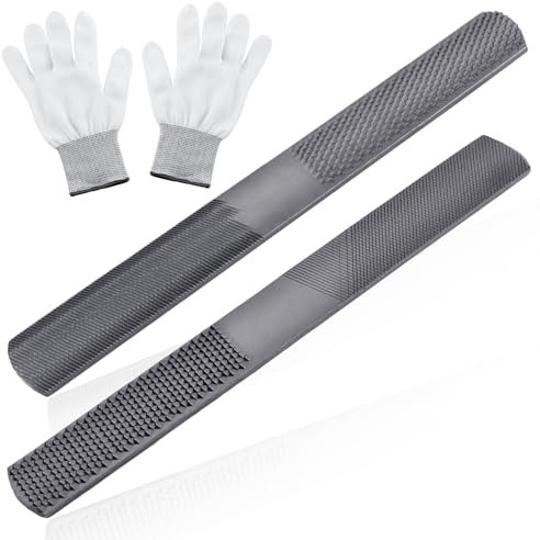SPEEDWOX 4 Way Wood Rasp File Set Hand File and Round Rasp Half Round Flat & Needle Files Metal Files Set for Sharping Wood and Metal Tools Rasps for Woodworking