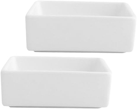 TIDTALEO 2pièces Bols Carrés Céramique Lot De Ramequins Multifonctionnels Pour Sauces Desserts Et Apéritifs Résistants Chaleur Et Lavables Lave-vaisselle Pour Cuisine Et Service