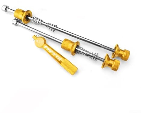 Jotekonoby Schnellspannhebel-Set mit Diebstahlschutz für Fahrräder, leicht und (Golden)