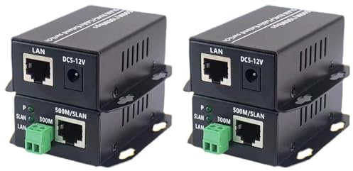 Tuesoa 2X Convertisseur Ethernet sur Paire Torsadée - Extendeur Ethernet sur Ligne Téléphonique Torsadée, Amplificateur de Réseau LAN RJ45