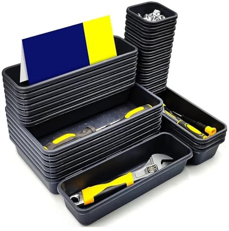 Schubladen Ordnungssystem Schubladenorganisation, 8/26/47-teilig, Werkzeugablage, Werkzeugkasten-Organizer, Ablageteiler-Set, Werkbank, Schrankbehälter, Werkzeugkiste, Garagen-Hardware(24PCS(6S14M4L))
