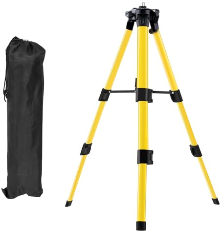 Ticfox Laser Spirit Level Tripod, 1M 5/8 Mounting Thread Adjustable Laser Level Telescopic Tripod Leveling Stand for Self Levelling Laser Leveling Gauge