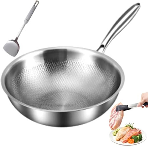 Generico Padella Titanio, Padella Titanio Puro, Padellas in Titanios Non Rivestita, 24/26/28/30 cm Titanium Pro, Padellas Multiuso Premium in Titanium Non Rivestita per Cucina e Uso Quotidiano